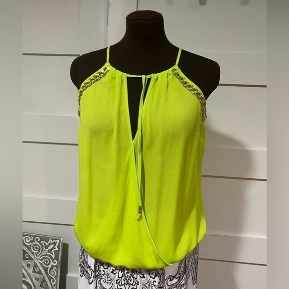 Bebe Dress Tank /Gold Chain Detail Size M **Tank Only* - Picture 2 of 8